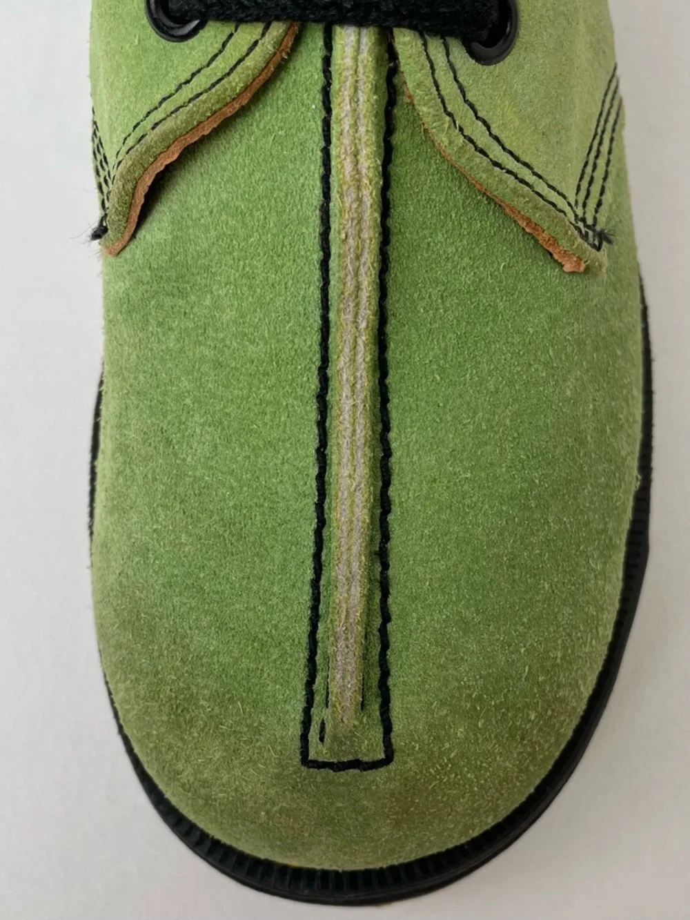 Vintage Dr. Martens England Crazy Bomb Green Suede Platform Oxfords UK 4
